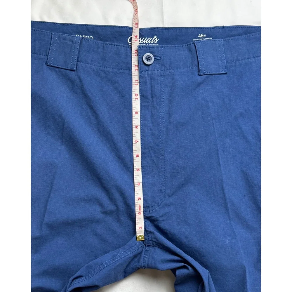 Roundtree & Yorke Casuals Big Man Blue Cargo Shorts 46 Ripstop
